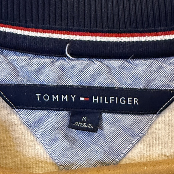Tommy Hilfiger Beige and Navy Zip-Up Sweater - Picture 2 of 9